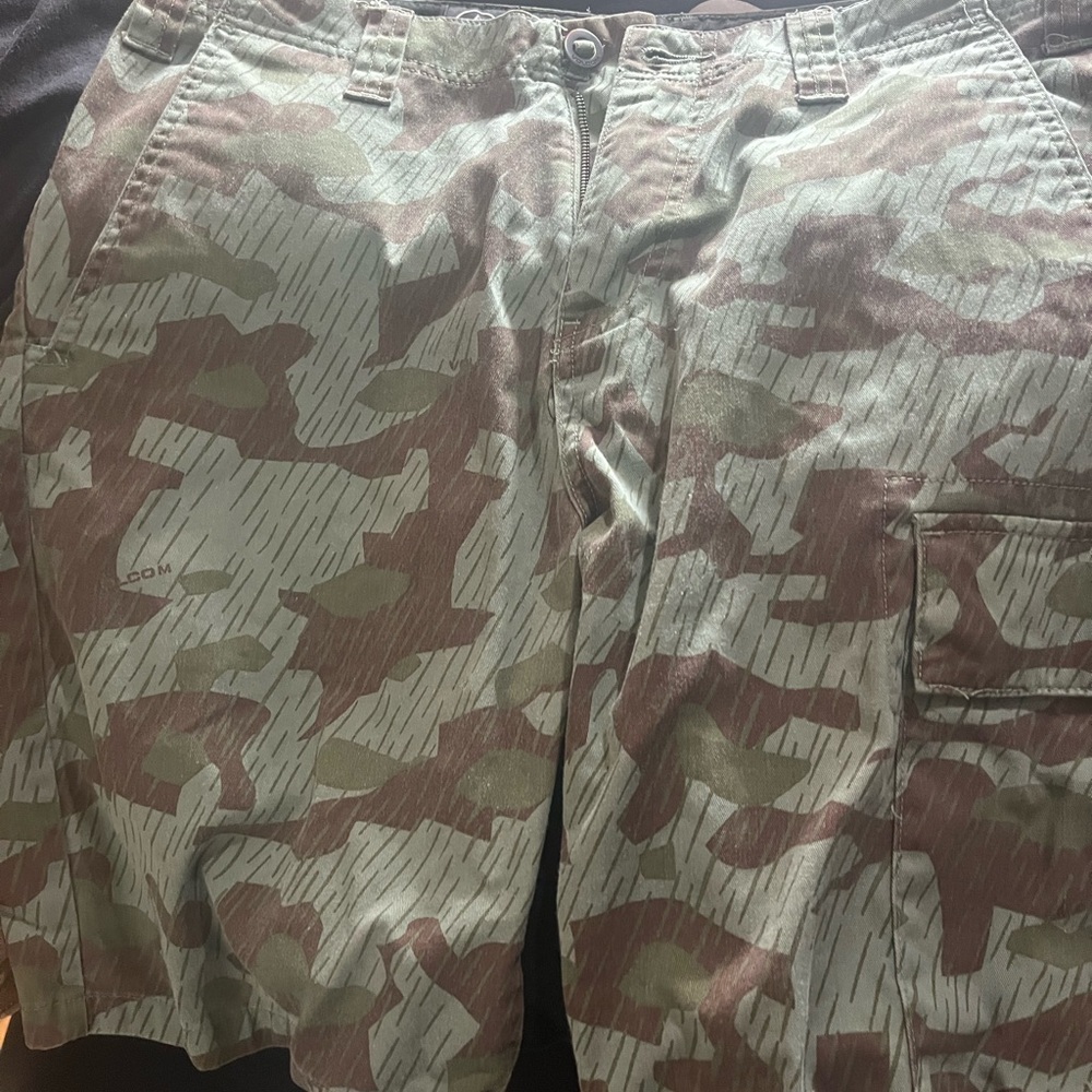 Volcom Green and Brown Cargo Shorts